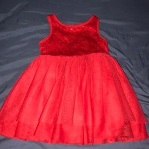 Cat and Jack Red and Sequins Dress 18mos